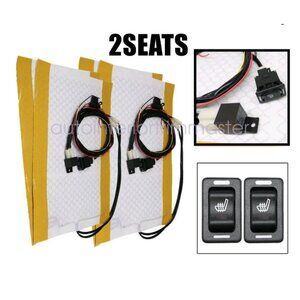 Heated Car Seat Kit For 2 Seats Switches Universal Fit For 12V Cars RVs Trucks